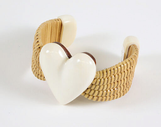 Michael Kane Woven Nantucket Heart Cuff, circa 2010