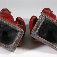 Pair Vintage Pot Metal Polychromed Owl on Books Bookends