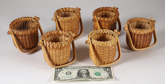 Six Contemporary Two-Egg Nantucket Baskets