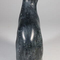 Vintage Polished Black Marble Seated Cat Sculpture Signed Jaito, ’72