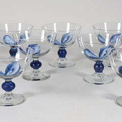 Set of 11 Hand Painted Mussel Desert Glasses