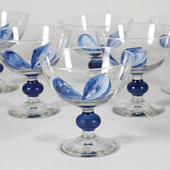 Set of 11 Hand Painted Mussel Desert Glasses