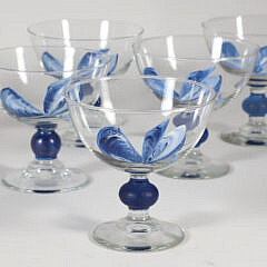 Set of 11 Hand Painted Mussel Desert Glasses