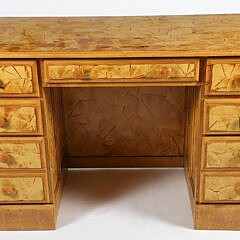 English Style “Vinegar” Grain Painted Knee-Hole Desk