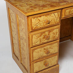 English Style “Vinegar” Grain Painted Knee-Hole Desk