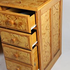 English Style “Vinegar” Grain Painted Knee-Hole Desk
