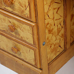 English Style “Vinegar” Grain Painted Knee-Hole Desk