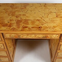 English Style “Vinegar” Grain Painted Knee-Hole Desk