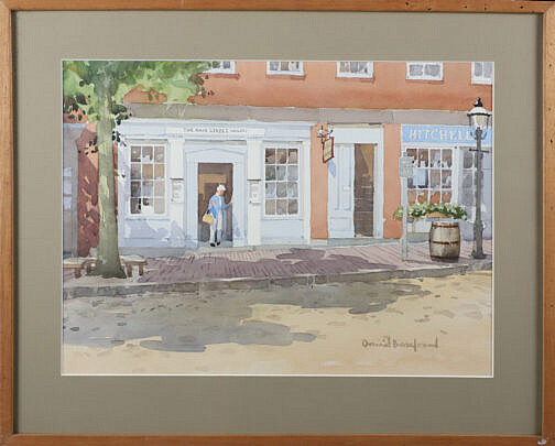 David Bradford Watercolor on Paper "Main Street Gallery"