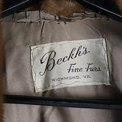 Vintage Mink Stoll Retailed by Beckh’s Fine Furs, Richmond, Virginia