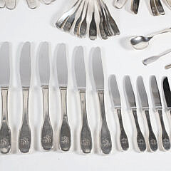 Hans Hansen Sterling Silver Flatware in the “Susanne” Pattern, 68 Pieces