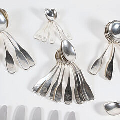 Hans Hansen Sterling Silver Flatware in the “Susanne” Pattern, 68 Pieces