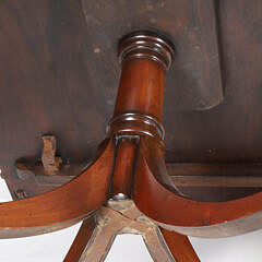 Antique English Cross Banded Mahogany Triple Pedestal Dining Table, 19th Century