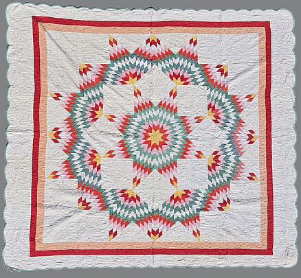 American Vintage Broken Star Patchwork Quilt, circa 1930s