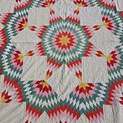 American Vintage Broken Star Patchwork Quilt, circa 1930s
