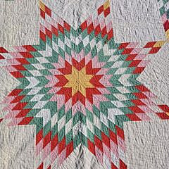 American Vintage Broken Star Patchwork Quilt, circa 1930s