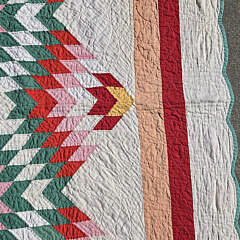 American Vintage Broken Star Patchwork Quilt, circa 1930s