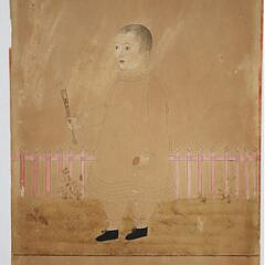 Sally Gardner Watercolor on Paper “Portrait of Thomas Hathaway Aged 2 Years & 8 Months, 1819