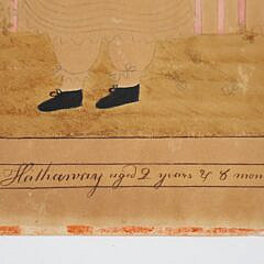 Sally Gardner Watercolor on Paper “Portrait of Thomas Hathaway Aged 2 Years & 8 Months, 1819