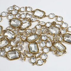 Vintage 1981 Chanel “Chicklet” Necklace with Sparkling Stones