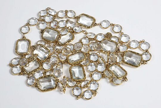 Vintage 1981 Chanel "Chicklet" Necklace with Sparkling Stones