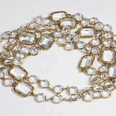 Vintage 1981 Chanel “Chicklet” Necklace with Sparkling Stones