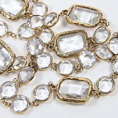 Vintage 1981 Chanel “Chicklet” Necklace with Sparkling Stones
