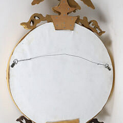 Regency Style Carved and Gilded Convex Mirror with Surmounted Spread Winged Eagle