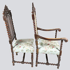 Pair of Renaissance Revival Carved Wood Chairs