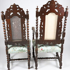 Pair of Renaissance Revival Carved Wood Chairs