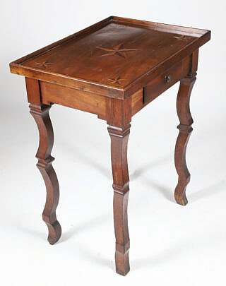 Nautical Inspired Star Inlaid One Drawer Side Table