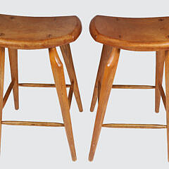 Pair of Stephen Swift Cherry Bar Stools