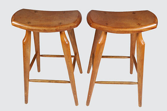 Pair of Stephen Swift Cherry Bar Stools