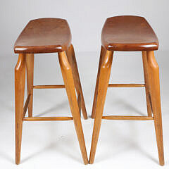 Pair of Stephen Swift Cherry Bar Stools