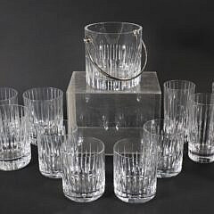 Baccarat Crystal Low and High Ball Glasses and Ice Bucket