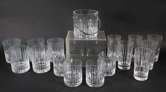 Baccarat Crystal Low and High Ball Glasses and Ice Bucket