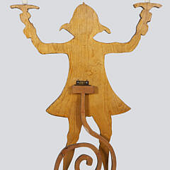 Carved and Painted Wood Monkey Candelabra