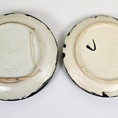 Pair of Antique Portuguese Palissy Ware Majolica Crab Plates