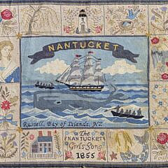 Hooked Rug “Nantucket, the Nantucket Girls Song, 1855”