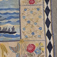 Hooked Rug “Nantucket, the Nantucket Girls Song, 1855”