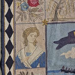 Hooked Rug “Nantucket, the Nantucket Girls Song, 1855”
