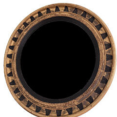 Regency Style Gilt and Ebonized Wood Convex Mirror