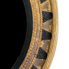 Regency Style Gilt and Ebonized Wood Convex Mirror