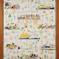 Tony Sarg Framed Wall Paper Fragment