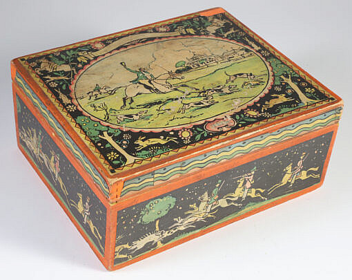 Tony Sarg Rectangular Equestrian Paper Wrapped Box