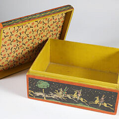 Tony Sarg Rectangular Equestrian Paper Wrapped Box