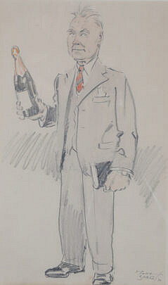 Tony Sarg Watercolor "Sommelier"