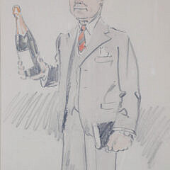 Tony Sarg Watercolor “Sommelier”, circa 1931