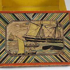Tony Sarg Whaling Scene Paper Wrapped Box with Stamp