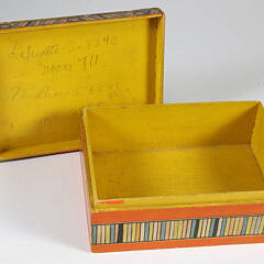 Tony Sarg Whaling Scene Paper Wrapped Box with Stamp